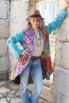 Womens, Tundra Kantha Duster, reversible, handmade from 100% cotton recycled Vintage fabrics, in Sava