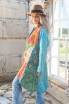 Womens, Tundra Kantha Duster, reversible, handmade from 100% cotton recycled Vintage fabrics, in Sava