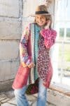 Womens, Tundra Kantha Duster, reversible, handmade from 100% cotton recycled Vintage fabrics, in Lior