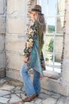 Womens, Tundra Kantha Duster, reversible, handmade from 100% cotton recycled Vintage fabrics, in Lior