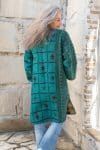 Womens, Kantha Dust Coat, reversible, handmade from 100% cotton recycled Vintage fabrics, in Aziel
