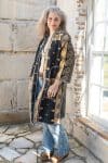 Womens, Kantha Dust Coat, reversible, handmade from 100% cotton recycled Vintage fabrics, in Aziel