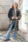 Womens, Kantha Dust Coat, reversible, handmade from 100% cotton recycled Vintage fabrics, in Aziel