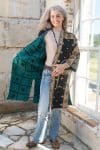 Womens, Kantha Dust Coat, reversible, handmade from 100% cotton recycled Vintage fabrics, in Aziel