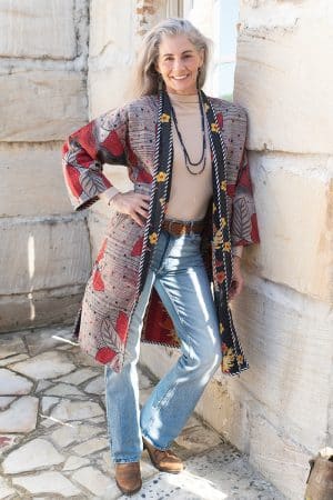 Womens, Kantha Dust Coat, reversible, handmade from 100% cotton recycled Vintage fabrics, in Tavi