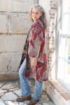 Womens, Kantha Dust Coat, reversible, handmade from 100% cotton recycled Vintage fabrics, in Tavi