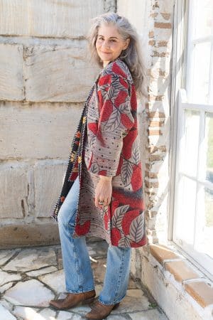 Womens, Kantha Dust Coat, reversible, handmade from 100% cotton recycled Vintage fabrics, in Tavi