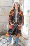Womens, Kantha Dust Coat, reversible, handmade from 100% cotton recycled Vintage fabrics, in Tavi