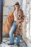 Womens, Kantha Dust Coat, reversible, handmade from 100% cotton recycled Vintage fabrics, in Bria