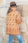 Womens, Rustic Kantha Jacket, handmade from 100% cotton recycled Vintage fabrics, in Halva