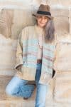 Womens, Rustic Kantha Jacket, handmade from 100% cotton recycled Vintage fabrics, in Romi