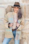 Womens, Rustic Kantha Jacket, handmade from 100% cotton recycled Vintage fabrics, in Romi