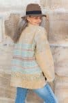 Womens, Rustic Kantha Jacket, handmade from 100% cotton recycled Vintage fabrics, in Romi