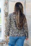 Womens, Sahana blouse, long sleeve, 100% cotton, hand block print. In natural Kassis Suri print.