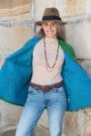Womens, Rustic Kantha Jacket, handmade from 100% cotton recycled Vintage fabrics, in Moss green