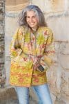 Womens, Rustic Kantha Jacket, handmade from 100% cotton recycled Vintage fabrics, in Rustic 60's - Fenn
