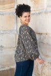 Womens, Morais blouse, full sleeve, 100% cotton, hand block print. In natural Kassis Raga