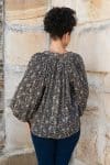 Womens, Morais blouse, full sleeve, 100% cotton, hand block print. In natural Kassis Raga