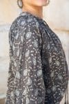Womens, Morais blouse, full sleeve, 100% cotton, hand block print. In natural Kassis Raga