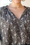 Womens, Morais blouse, full sleeve, 100% cotton, hand block print. In natural Kassis Raga