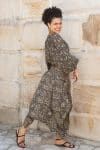 Womens, Morais blouse, full sleeve, and Coco Skirt, 100% cotton, hand block print, hand stitched. In natural Kassis Raga and Kassis Tahlia