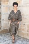 Womens, Morais blouse, full sleeve, and Coco Skirt, 100% cotton, hand block print, hand stitched. In natural Kassis Raga and Kassis Tahlia