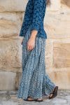 Womens, Apanna Pants, 100% cotton, hand block print. In natural Indigo Jiva print.