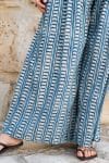 Womens, Apanna Pants, 100% cotton, hand block print. In natural Indigo Jiva print.
