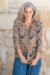 Womens, Apanna Pants, 100% cotton, hand block prints, in natural Indigo Tonic print
