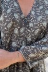 Womens, Kora blouse, full sleeve, 100% cotton, hand block print. In natural Kassis Raga print.