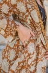 Womens, Tula Coat, full sleeve, 100% cotton, hand block print. In copper brown - Masala print