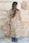 Womens, Tula Coat, full sleeve, 100% cotton, hand block print. In sepia floral - Rumi print.