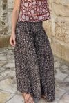 Womens, Lola blouse, sleevesless, & Apanna Pants, 100% cotton, hand block print. In Nutmeg & Stella