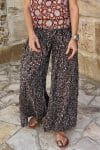 Womens, Lola blouse, sleevesless, & Apanna Pants, 100% cotton, hand block print. In Nutmeg & Stella
