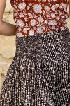 Womens, Lola blouse, sleevesless, & Apanna Pants, 100% cotton, hand block print. In Nutmeg & Stella