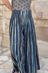 Womens, Apanna Pants, 100% cotton, hand block prints, in natural Indigo Terra print