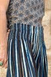 Womens, Apanna Pants, 100% cotton, hand block prints, in natural Indigo Terra print