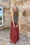 Womens, Apanna Pants, 100% cotton, hand block prints, in natural Natural Red - Henna Floret