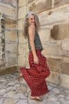 Womens, Apanna Pants, 100% cotton, hand block prints, in natural Natural Red - Henna Floret