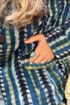 Womens, Tilbra Jacket, long sleeve, 100% cotton corduroy, hand block print. In natural earthy forest tones. Lazulite
