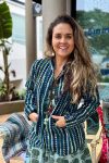 Womens, Tilbra Jacket, long sleeve, 100% cotton corduroy, hand block print. In natural earthy forest tones. Lazulite