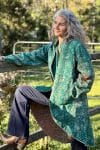 Womens, Tundra Kantha Duster, reversible, handmade from 100% cotton recycled Vintage fabrics, in Tallowa
