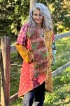 Womens, Tundra Kantha Duster, reversible, handmade from 100% cotton recycled Vintage fabrics, in Karru