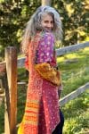 Womens, Tundra Kantha Duster, reversible, handmade from 100% cotton recycled Vintage fabrics, in Karru