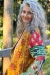 Womens, Tundra Kantha Duster, reversible, handmade from 100% cotton recycled Vintage fabrics, in Karru