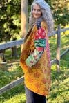 Womens, Tundra Kantha Duster, reversible, handmade from 100% cotton recycled Vintage fabrics, in Karru