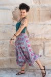 Womens, Coco Skirt, 100% cotton, hand block print. In watermelon pink & grey - Floria
