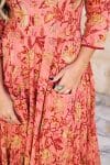 Womens, midi, Flamenco Dress, 100% Cotton, hand block print. Reverie