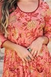 Womens, midi, Flamenco Dress, 100% Cotton, hand block print. Reverie