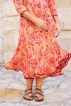 Womens, midi, Flamenco Dress, 100% Cotton, hand block print. Reverie